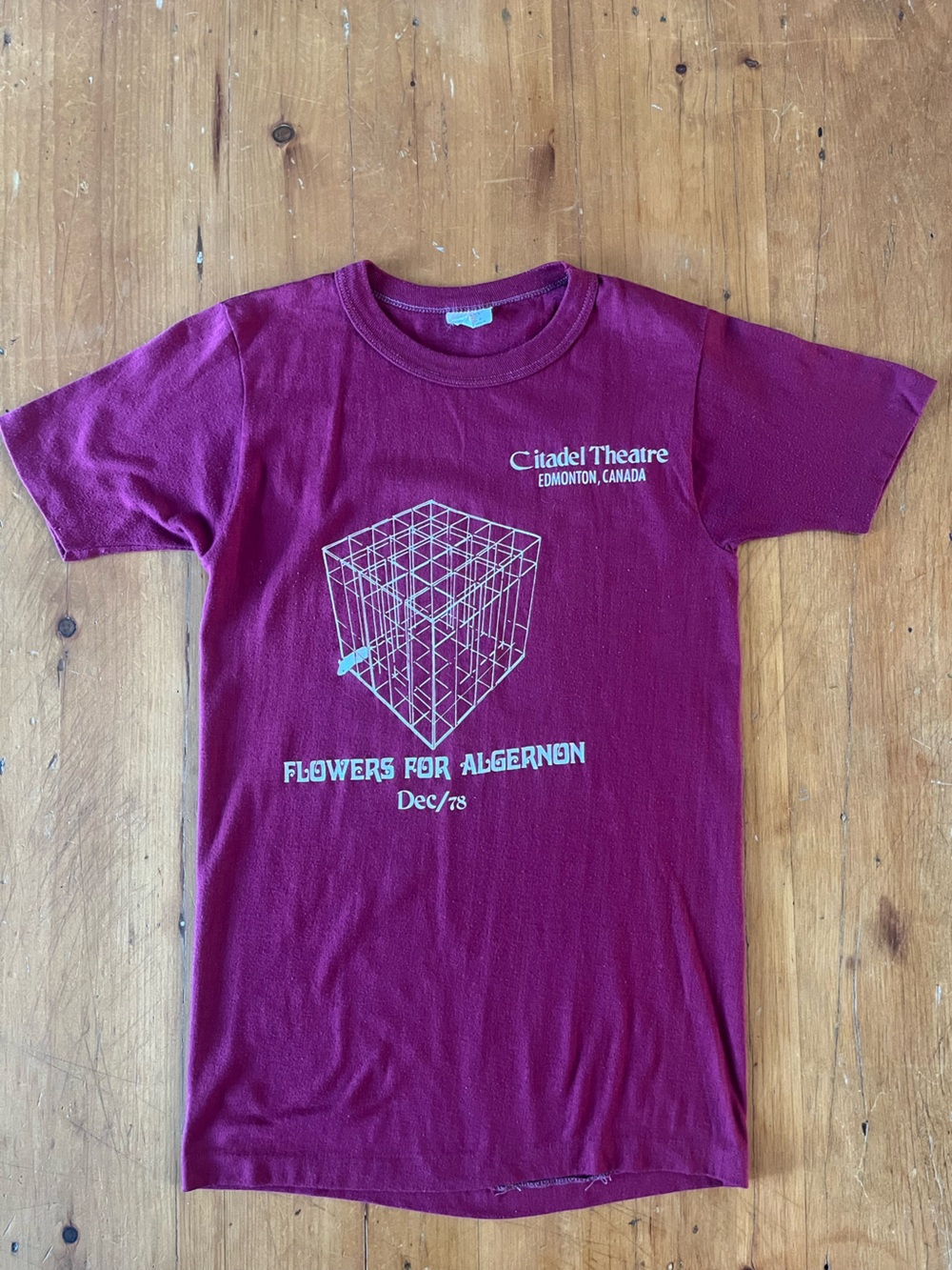 Vintage 1978 Single Stitch Edmonton Citadel Theatre Flowers for Algernon Tee